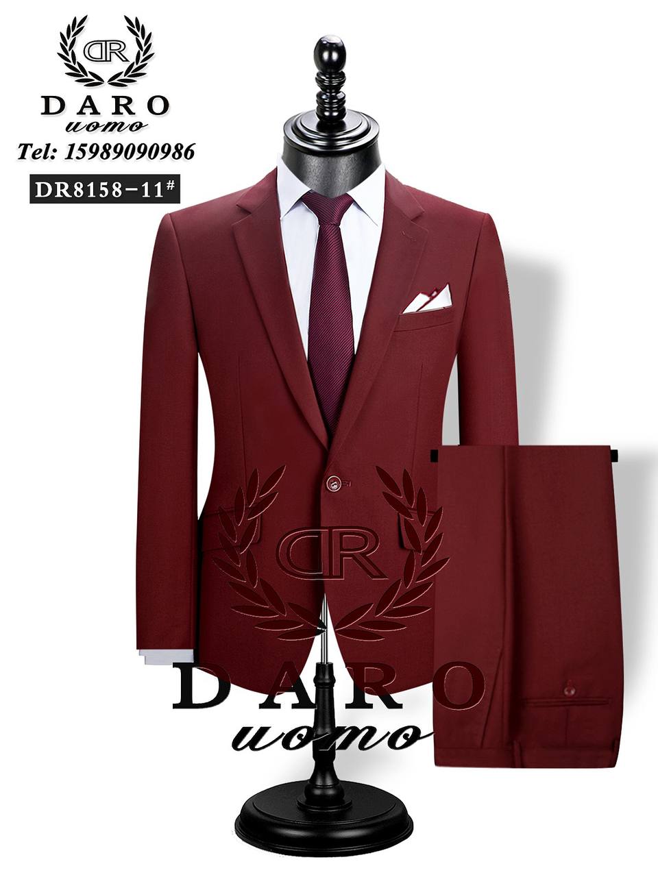 Burgundy 2-piece DARO suit